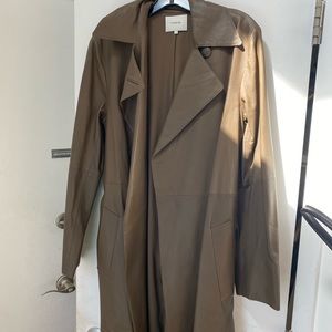 vince leather trench